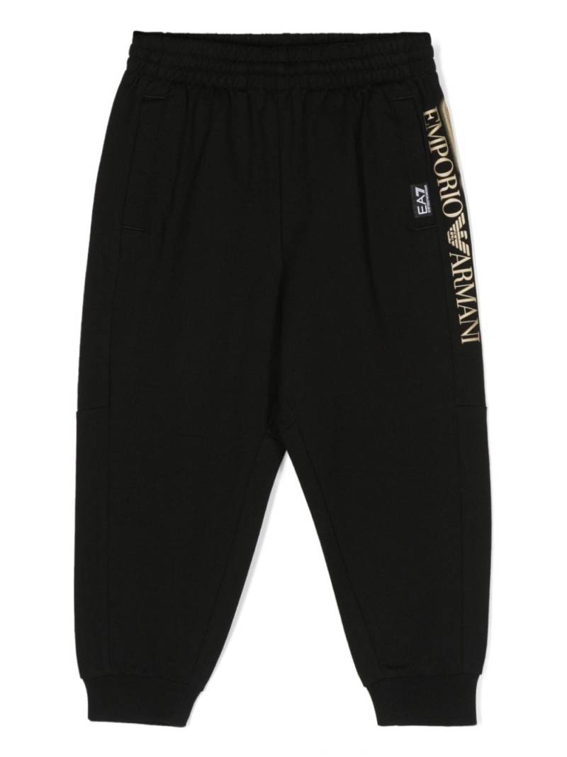 Emporio Armani Kids logo-print cotton track pants - Black von Emporio Armani Kids