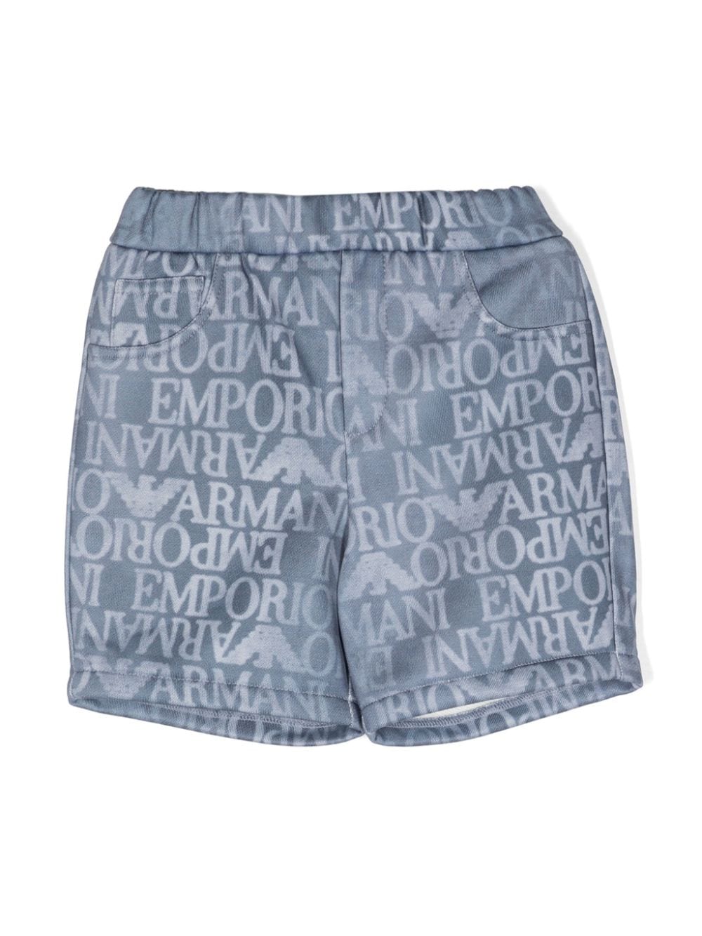 Emporio Armani Kids logo-print denim shorts - Blue von Emporio Armani Kids