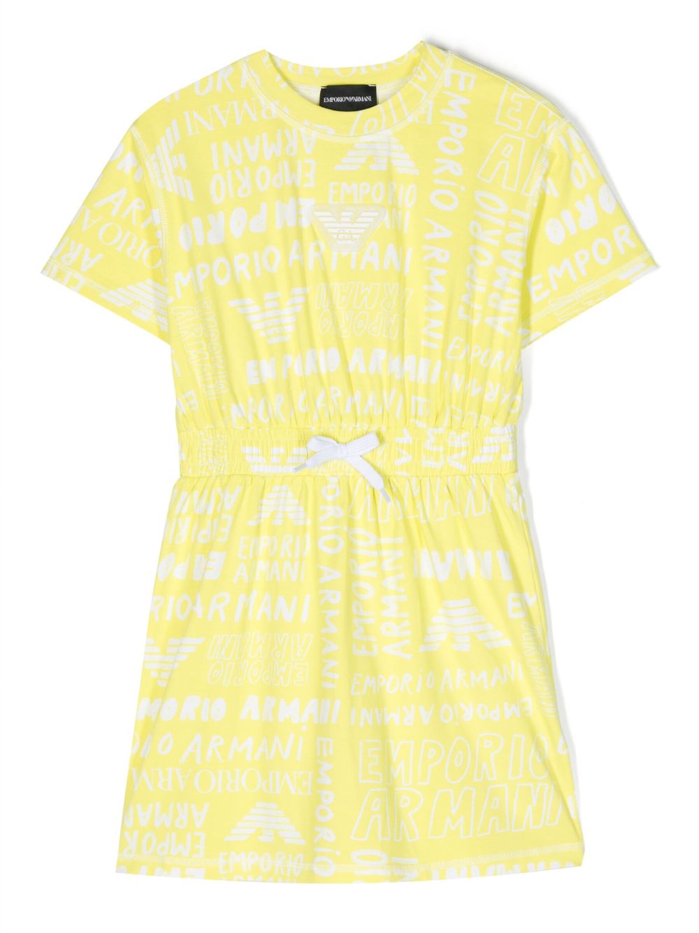 Emporio Armani Kids logo-print drawstring-waistband dress - Yellow von Emporio Armani Kids