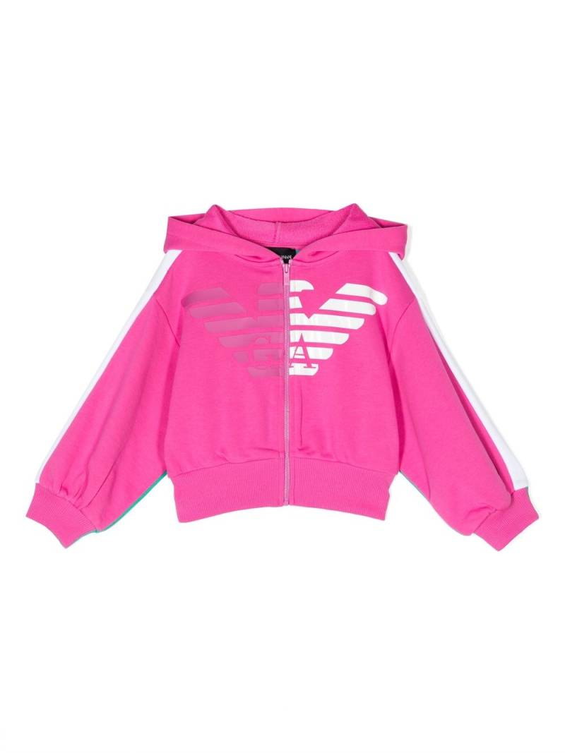 Emporio Armani Kids logo print hooded jacket - Pink von Emporio Armani Kids