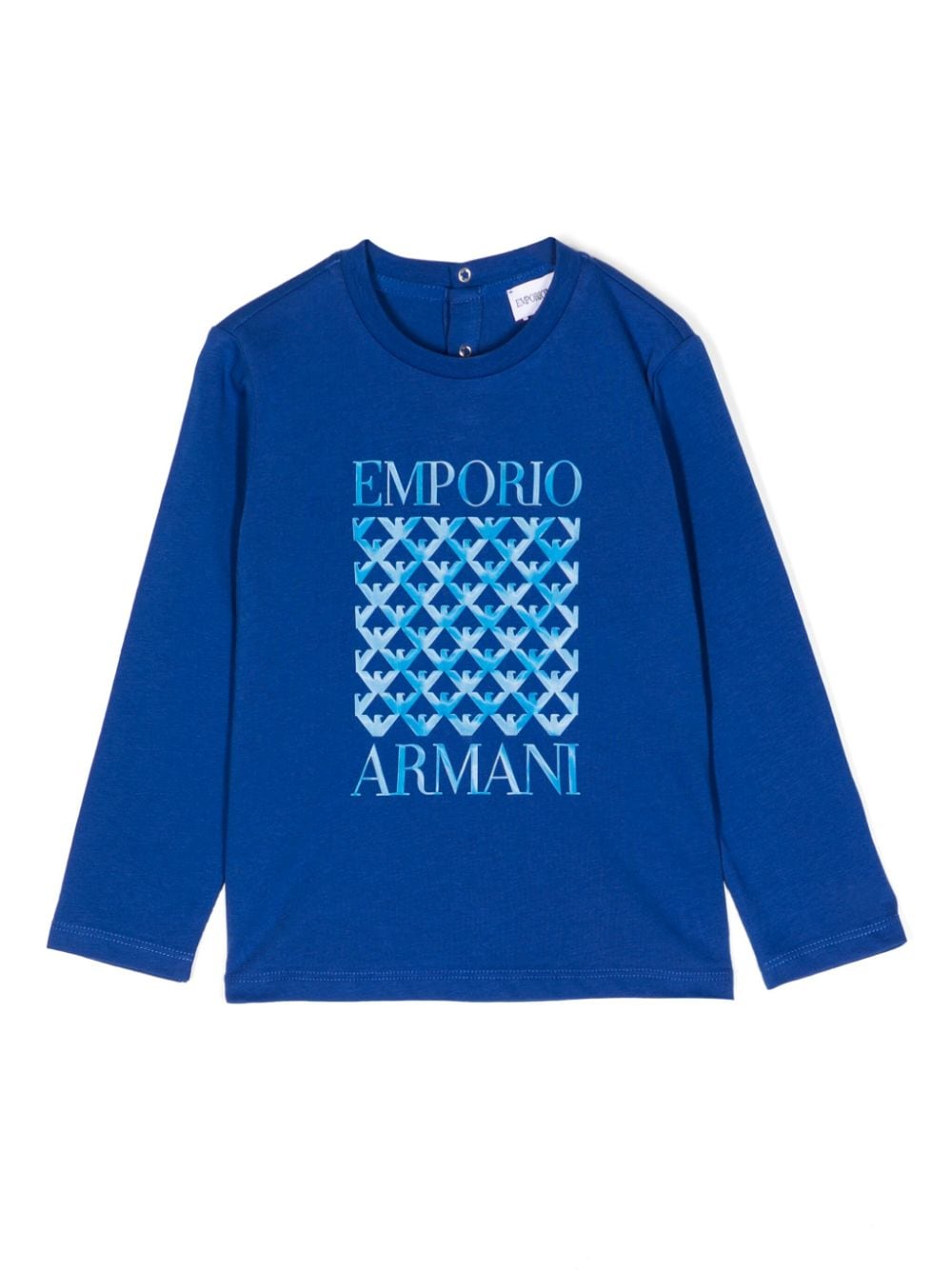 Emporio Armani Kids logo-print long-sleeve T-shirt - Blue von Emporio Armani Kids