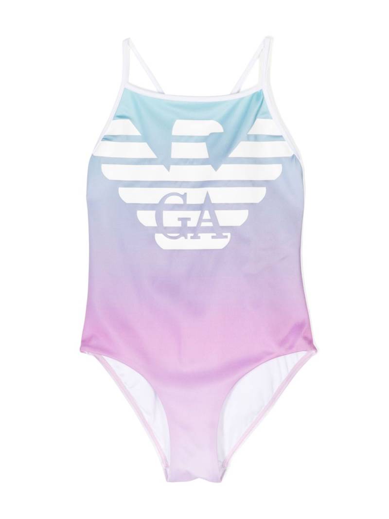 Emporio Armani Kids logo-print one-piece swimsuit - Pink von Emporio Armani Kids