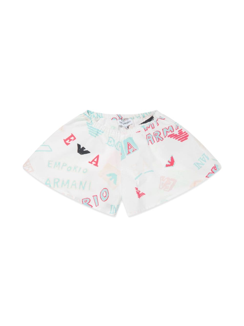 Emporio Armani Kids logo-print poplin shorts - White von Emporio Armani Kids