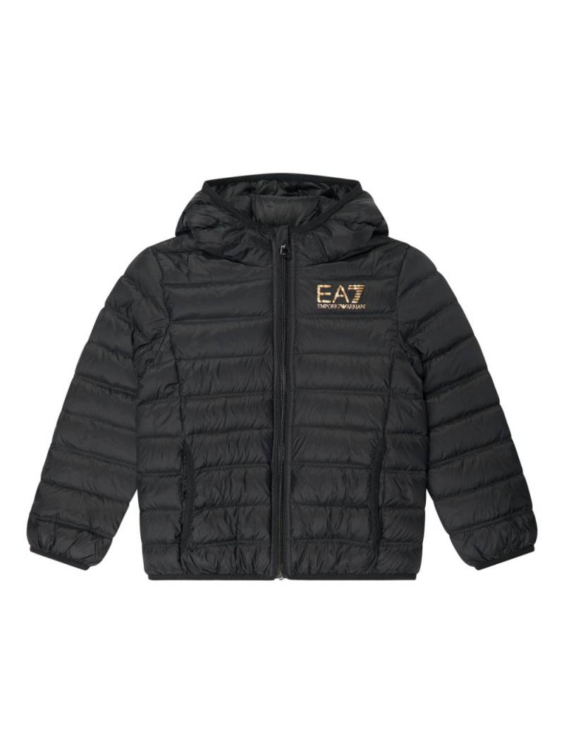 Emporio Armani Kids logo-print puffer jacket - Black von Emporio Armani Kids