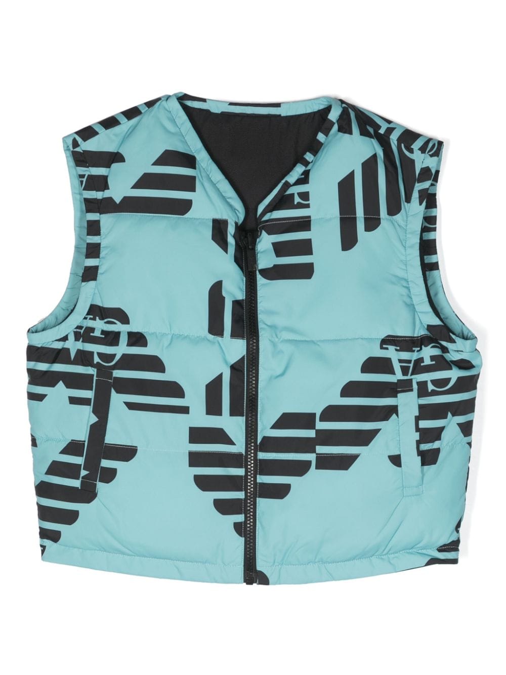 Emporio Armani Kids logo-print reversible gilet - Blue von Emporio Armani Kids