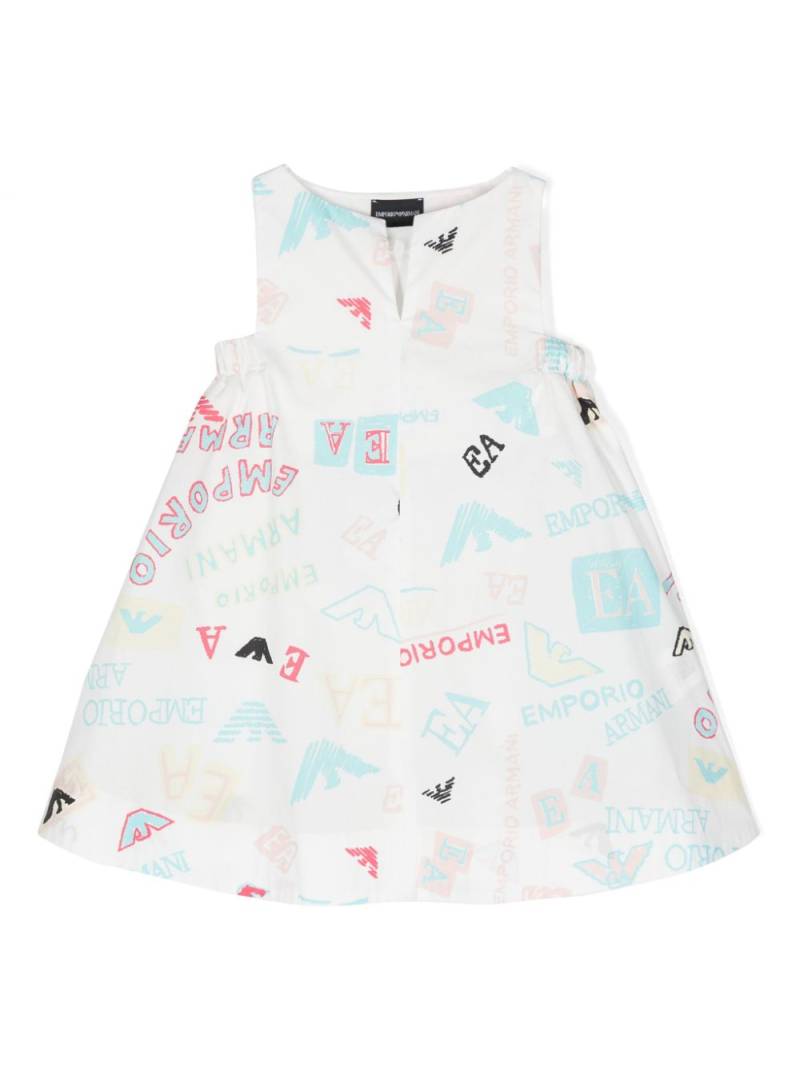 Emporio Armani Kids logo-print sleeveless dress - White von Emporio Armani Kids