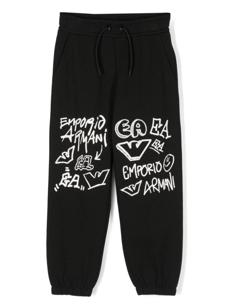 Emporio Armani Kids logo-print track pants - Black von Emporio Armani Kids