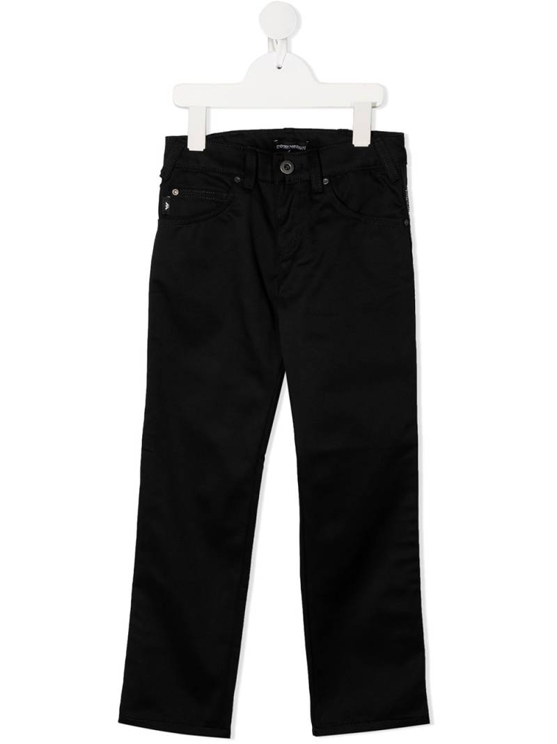 Emporio Armani Kids logo side panel jeans - Black von Emporio Armani Kids