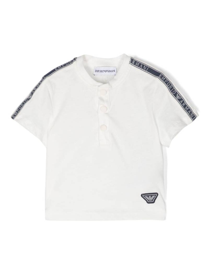 Emporio Armani Kids logo-tape cotton polo top - White von Emporio Armani Kids