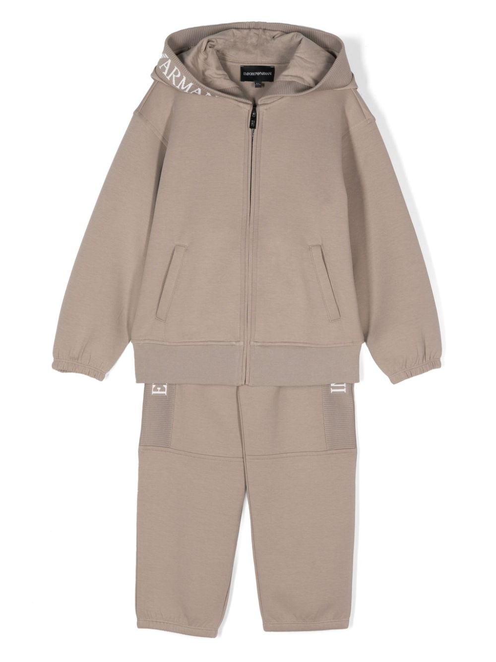 Emporio Armani Kids logo-tape tracksuit - Brown von Emporio Armani Kids