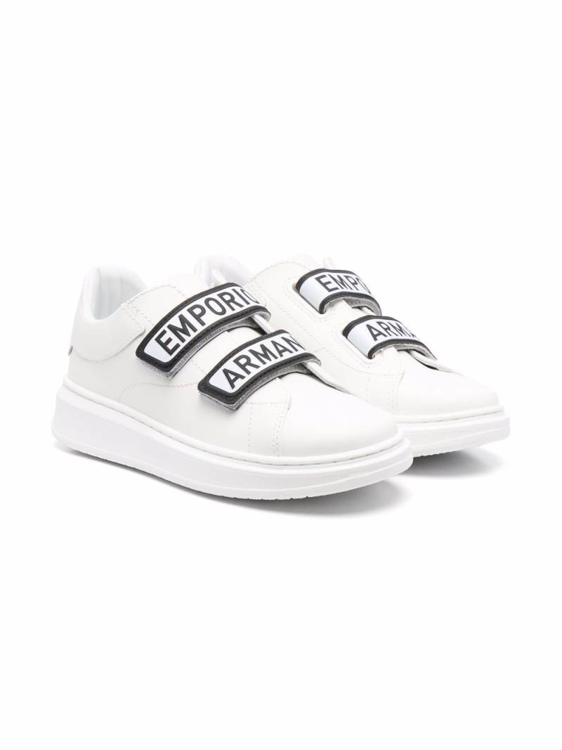 Emporio Armani Kids logo touch-strap sneakers - White von Emporio Armani Kids