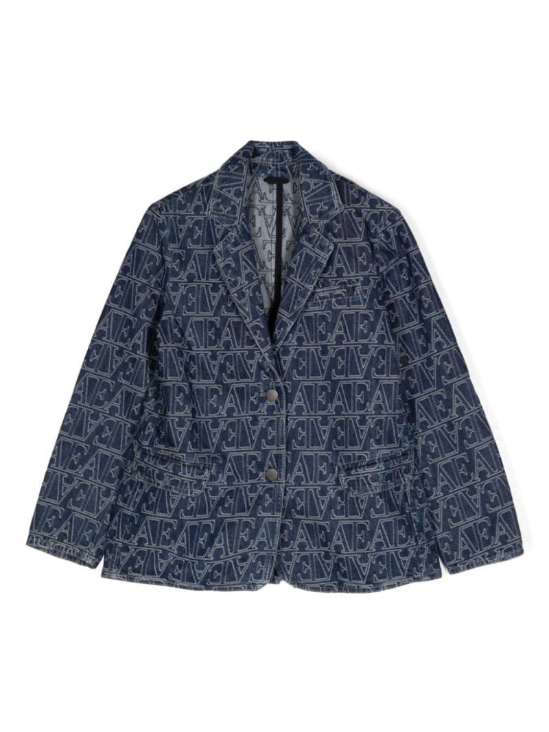 Emporio Armani Kids monogram blazer - Blue von Emporio Armani Kids