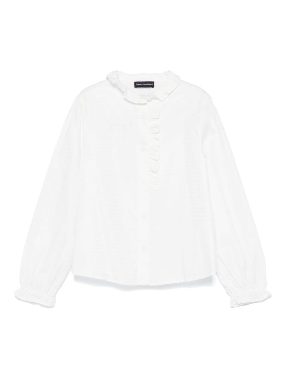 Emporio Armani Kids monogram-jacquard shirt - White von Emporio Armani Kids