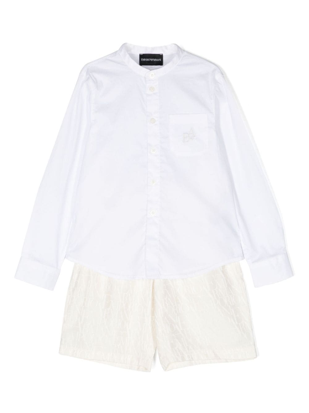 Emporio Armani Kids monogram-jacquard shorts set - White von Emporio Armani Kids