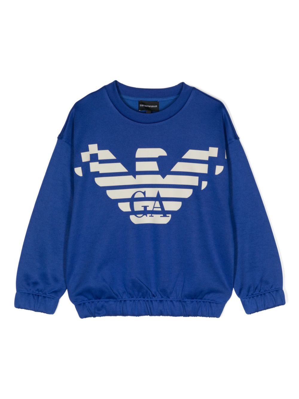 Emporio Armani Kids monogram-print crew-neck sweatshirt - Blue von Emporio Armani Kids