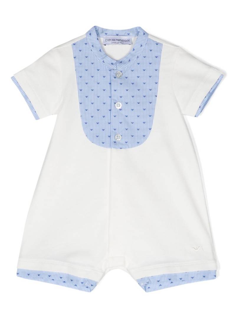 Emporio Armani Kids panelled cotton romper - White von Emporio Armani Kids