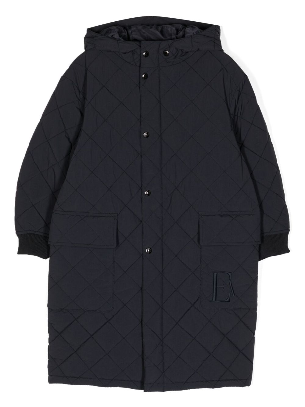 Emporio Armani Kids quilted-finish hooded coat - Black von Emporio Armani Kids