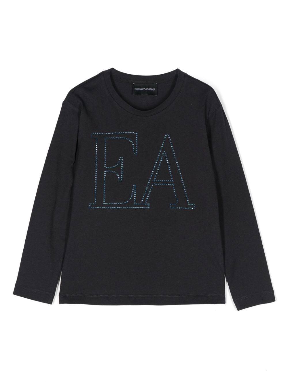 Emporio Armani Kids rhinestone-embellished cotton T-shirt - Blue von Emporio Armani Kids