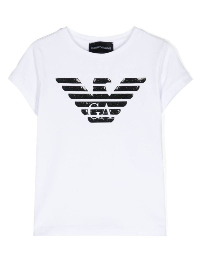 Emporio Armani Kids rubberised-logo jersey T-shirt - White von Emporio Armani Kids