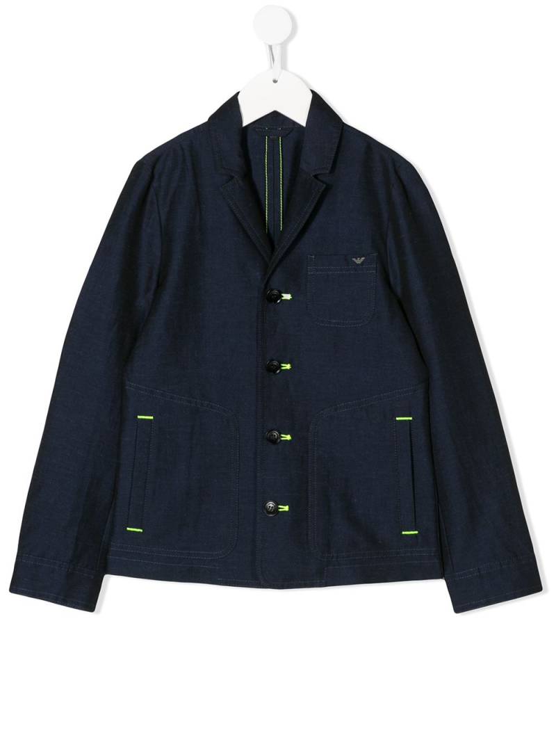 Emporio Armani Kids single breasted blazer - Blue von Emporio Armani Kids