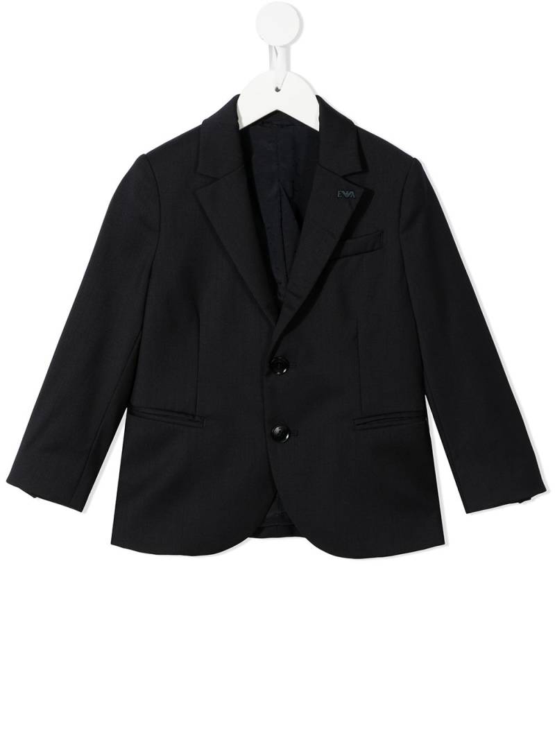 Emporio Armani Kids single-breasted wool suit - Black von Emporio Armani Kids