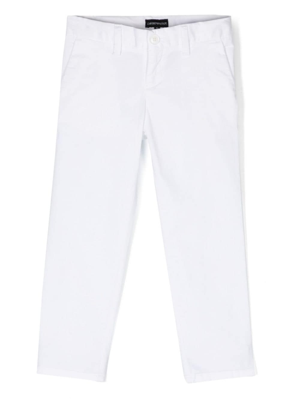 Emporio Armani Kids slim-cut chino trousers - White von Emporio Armani Kids