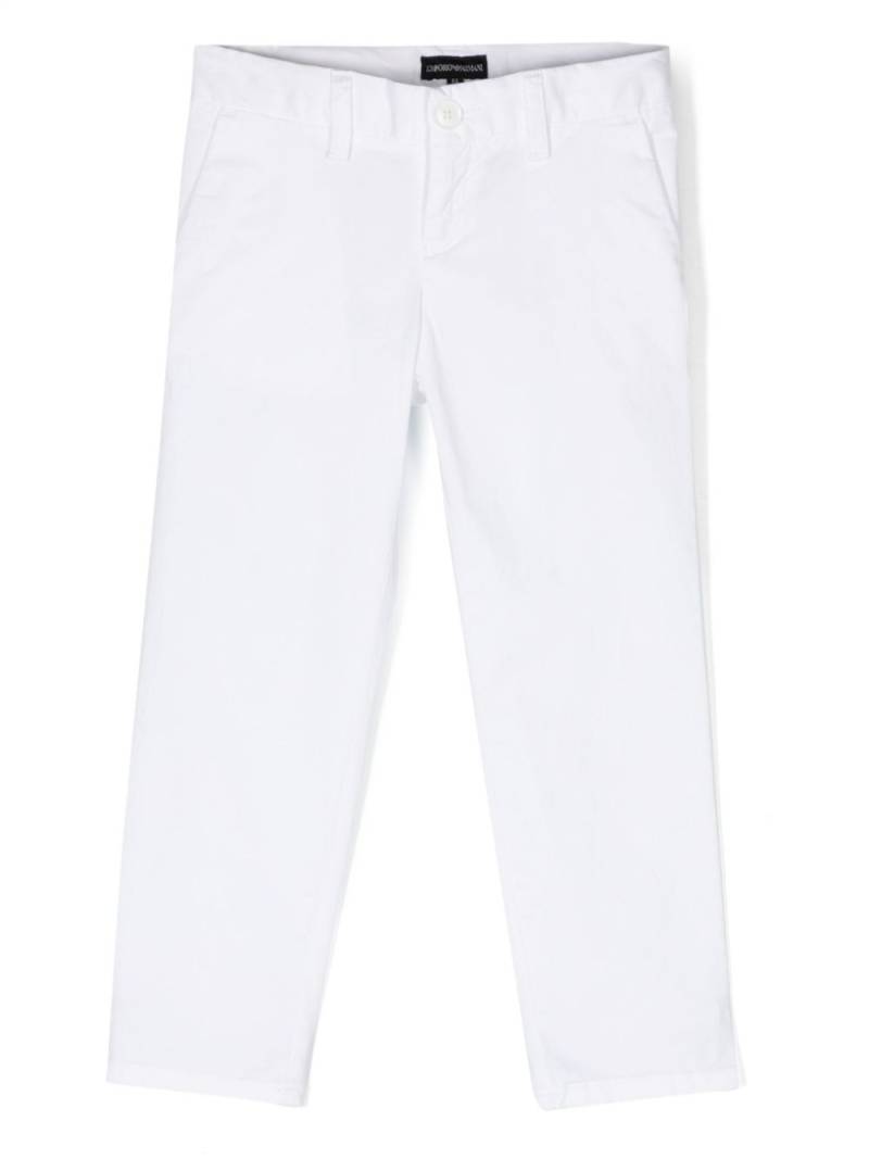 Emporio Armani Kids slim-cut chino trousers - White von Emporio Armani Kids