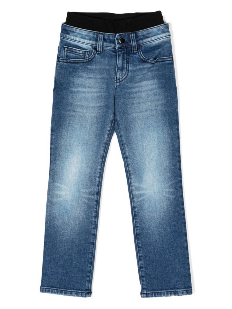 Emporio Armani Kids slip-on straight-leg jeans - Blue von Emporio Armani Kids