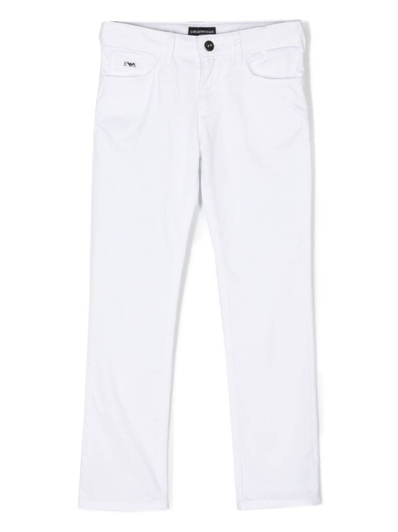 Emporio Armani Kids stretch-cotton chino trousers - White von Emporio Armani Kids