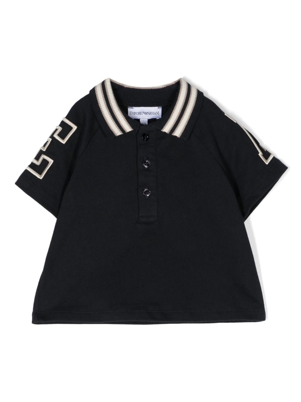 Emporio Armani Kids stripe-edge cotton polo shirt - Blue von Emporio Armani Kids