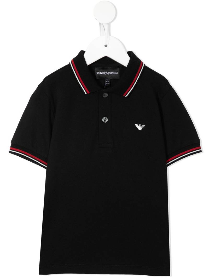 Emporio Armani Kids striped border polo shirt - Black von Emporio Armani Kids