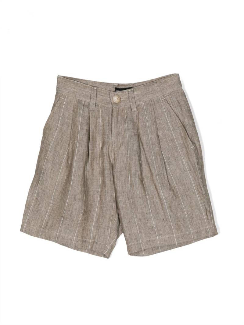 Emporio Armani Kids striped linen shorts - Brown von Emporio Armani Kids