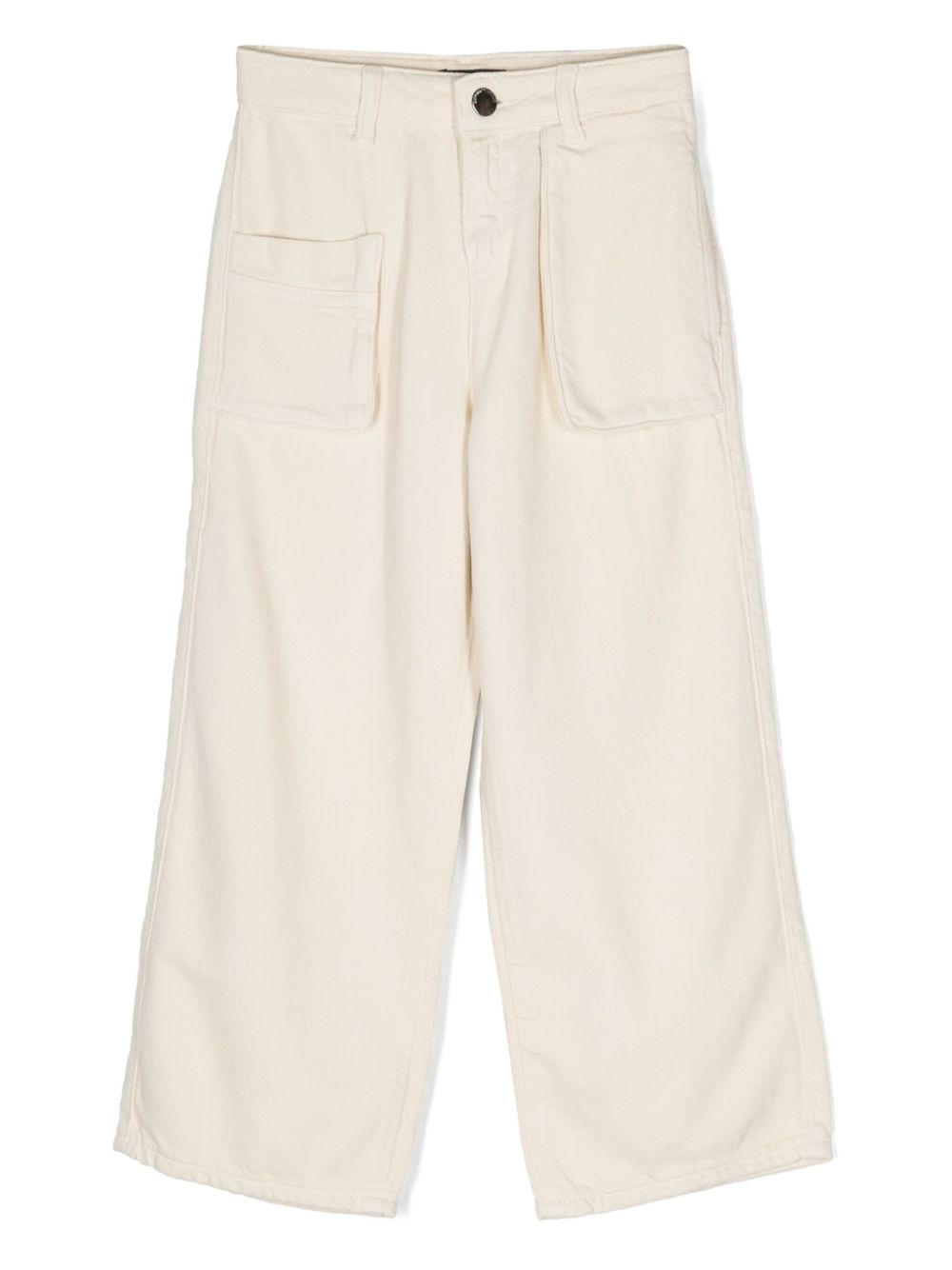 Emporio Armani Kids wide-leg cotton trousers - Neutrals von Emporio Armani Kids