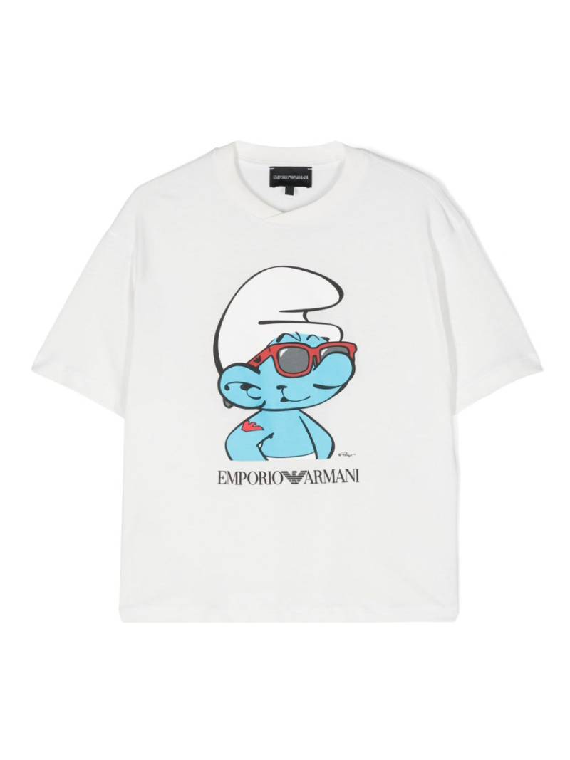 Emporio Armani Kids x Smurfs cotton T-shirt - White von Emporio Armani Kids