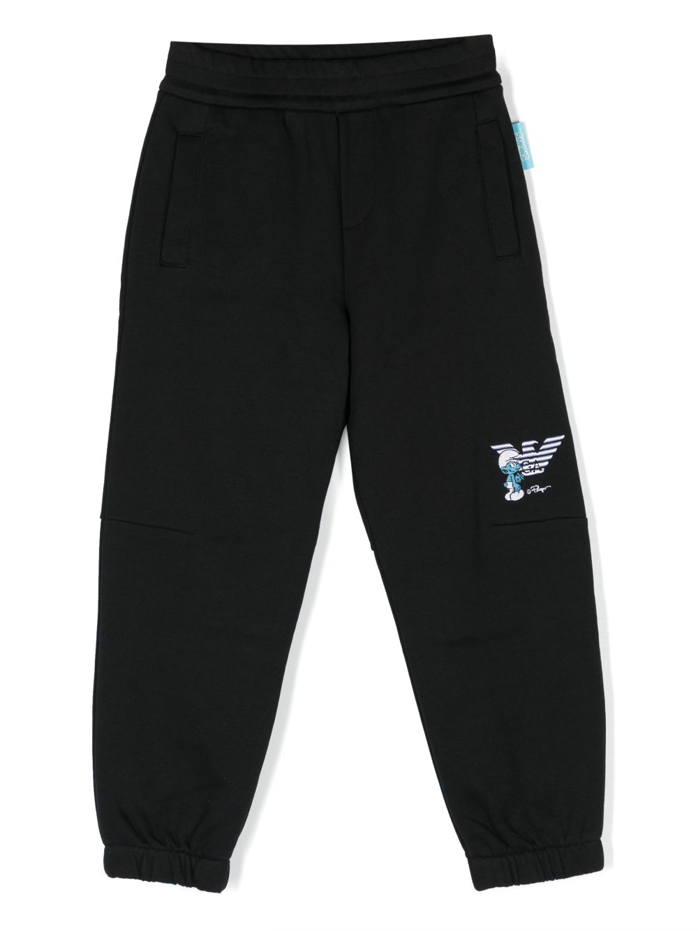 Emporio Armani Kids x Smurfs embroidered-logo track pants - Black von Emporio Armani Kids