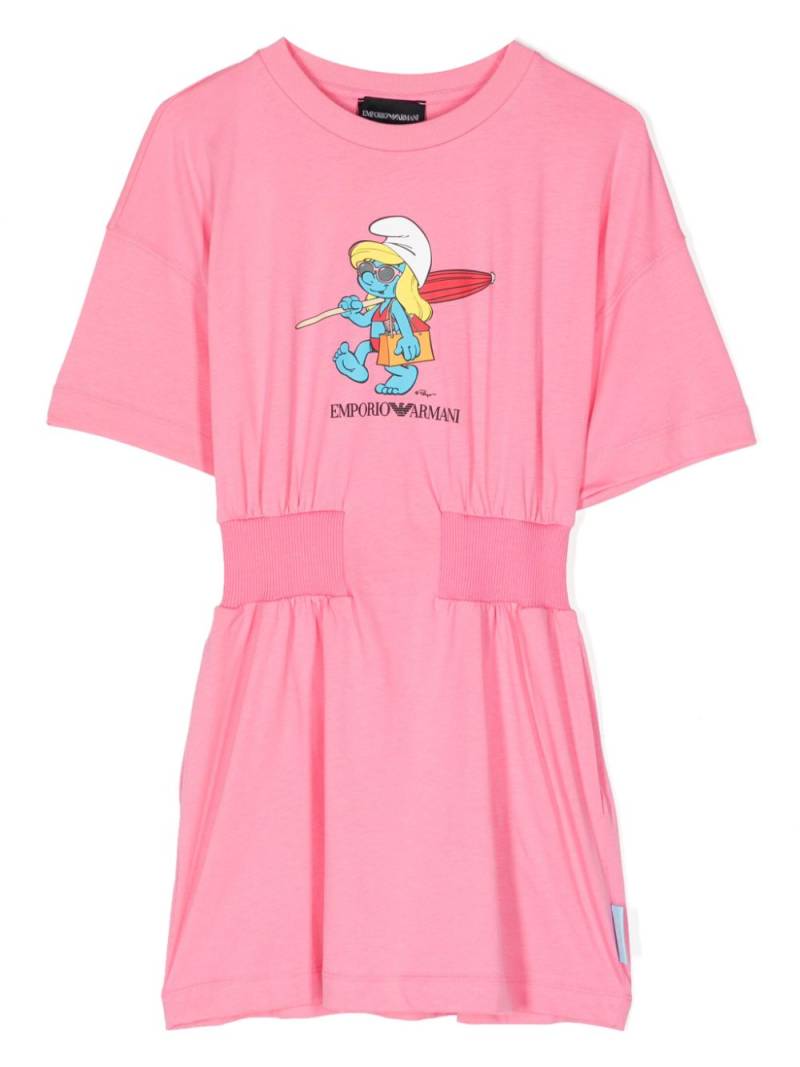 Emporio Armani Kids x The Smurfs jersey dress - Pink von Emporio Armani Kids