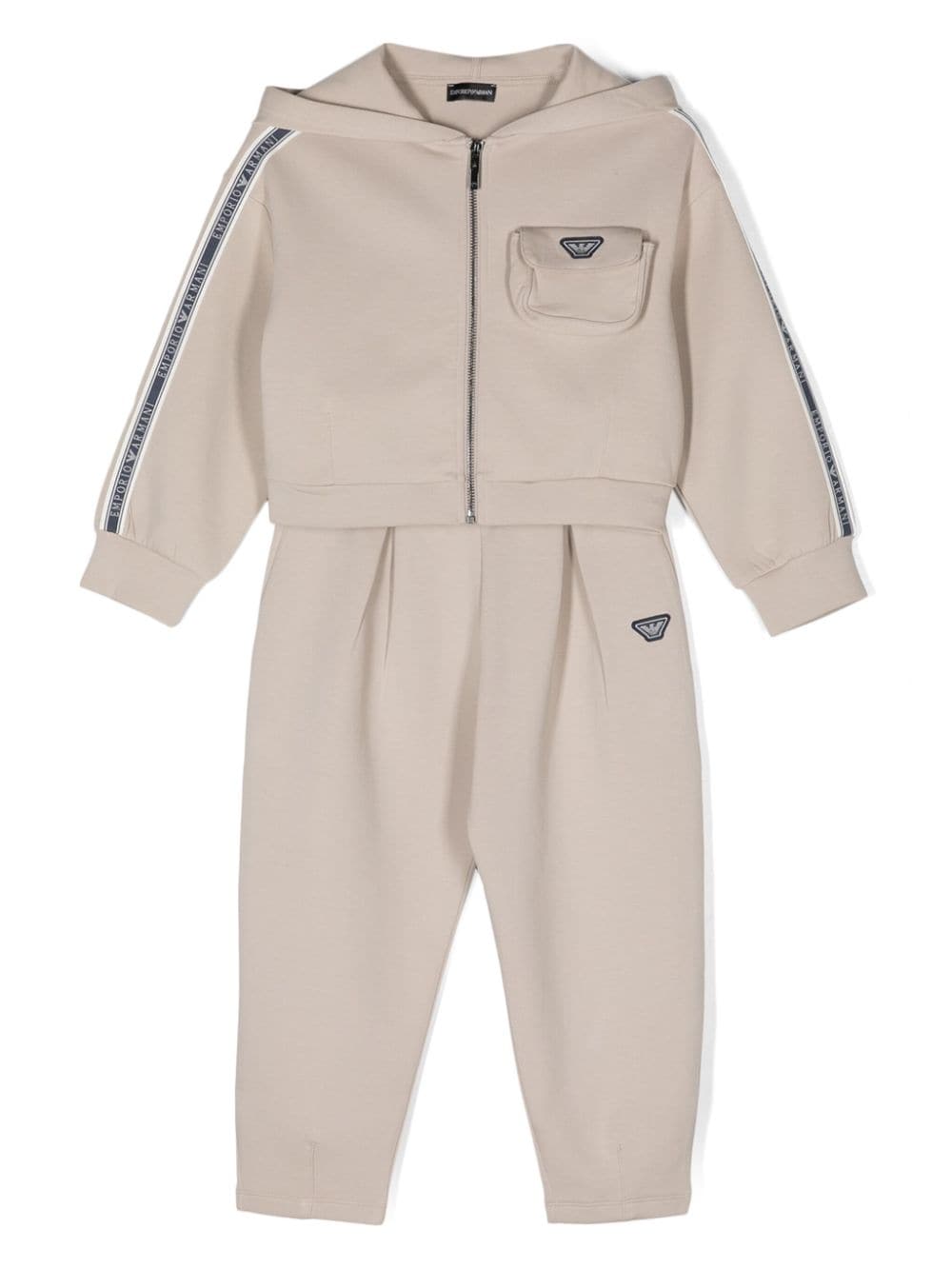 Emporio Armani Kids zip-up jersey tracksuit - Neutrals von Emporio Armani Kids