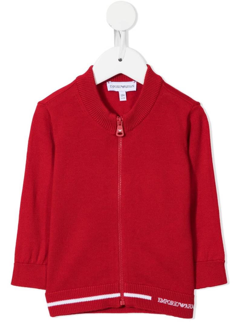 Emporio Armani Kids zip-up knitted cardigan - Red von Emporio Armani Kids