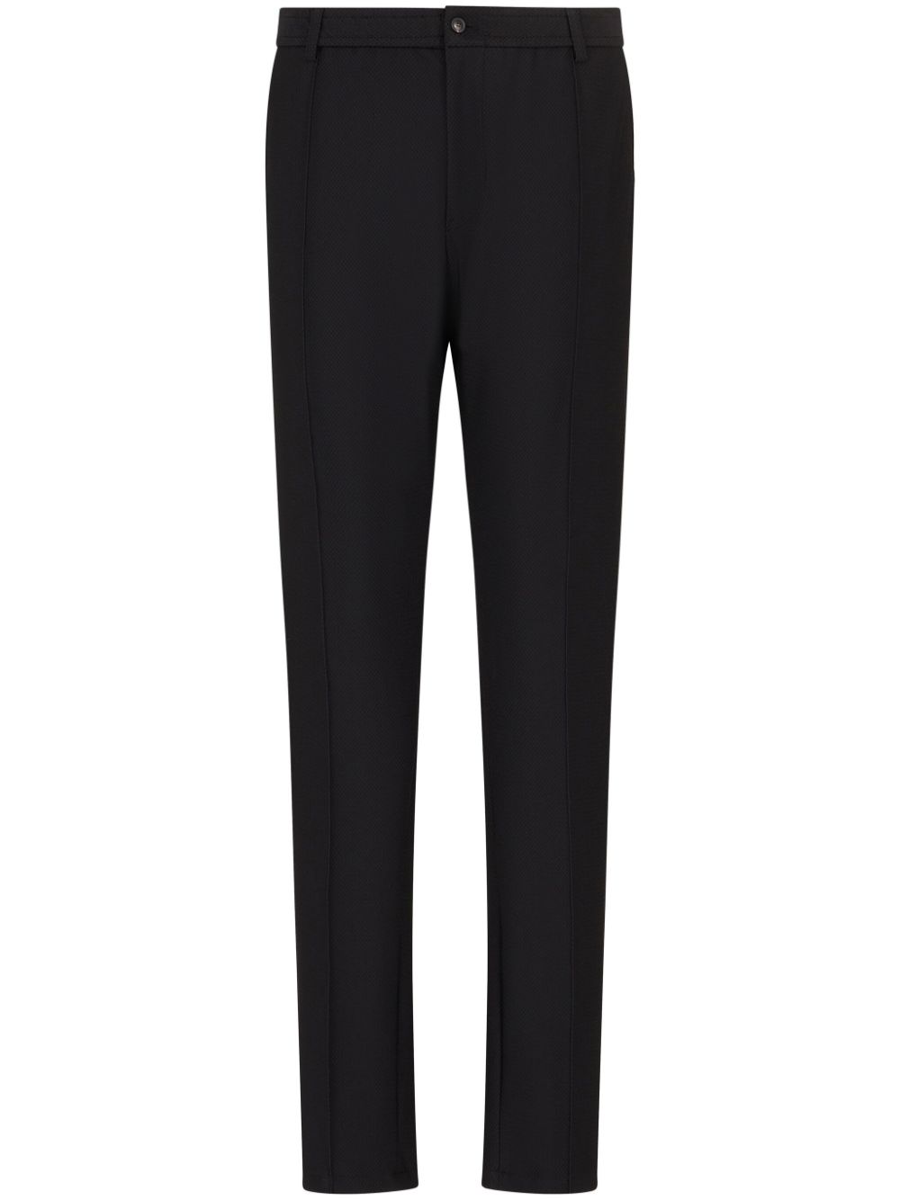 Emporio Armani 3D-effect micro-pattern trousers - Black von Emporio Armani