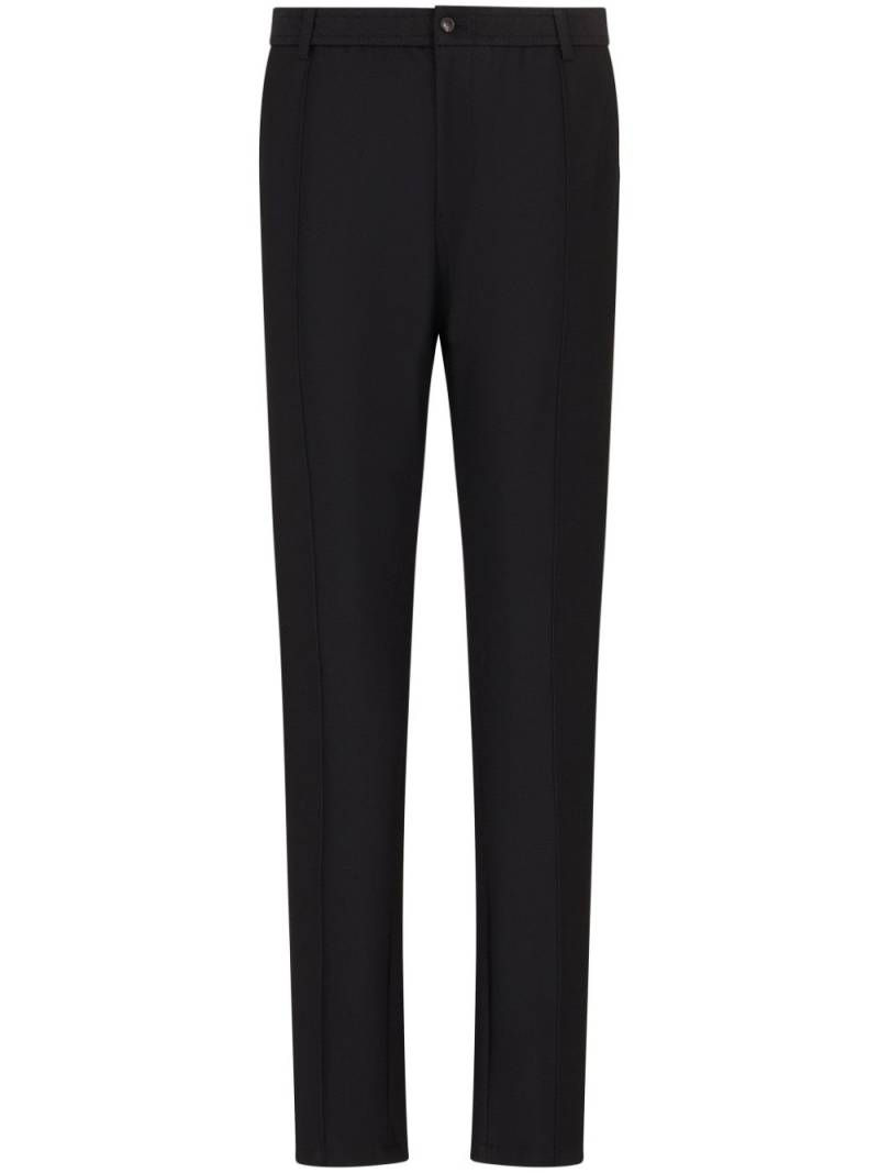 Emporio Armani 3D-effect micro-pattern trousers - Black von Emporio Armani