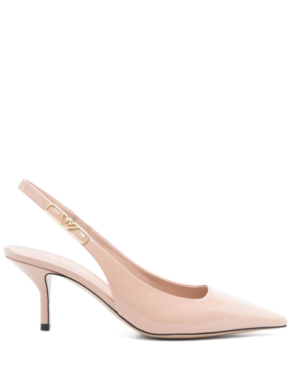 Emporio Armani 75mm eagle-plate slingback pumps - Pink von Emporio Armani