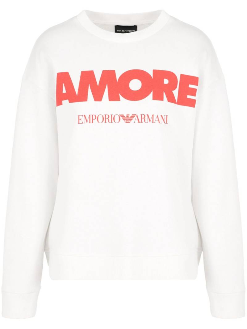 Emporio Armani ASV Amore sweatshirt - White von Emporio Armani