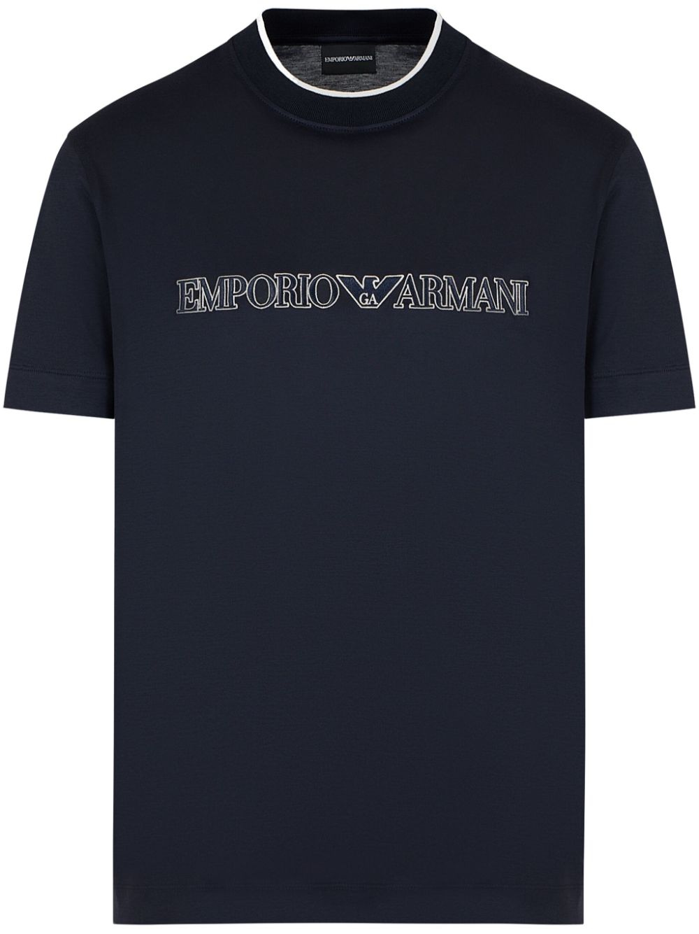 Emporio Armani ASV logo-embroidered T-shirt - Blue von Emporio Armani