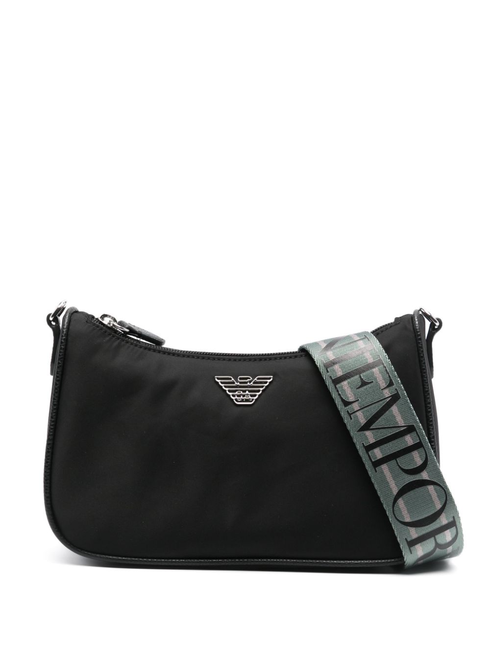 Emporio Armani ASV logo plaque cross body bag - Black von Emporio Armani