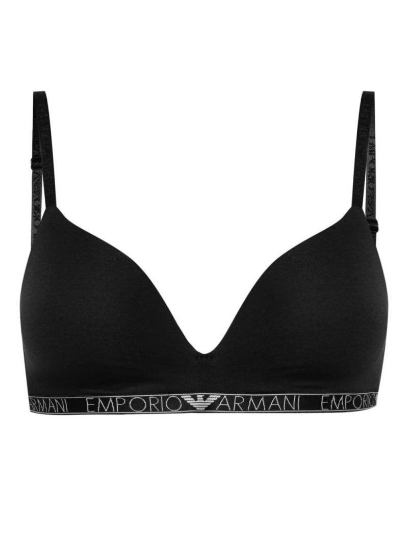 Emporio Armani Iconic logo-underband bra - Black von Emporio Armani