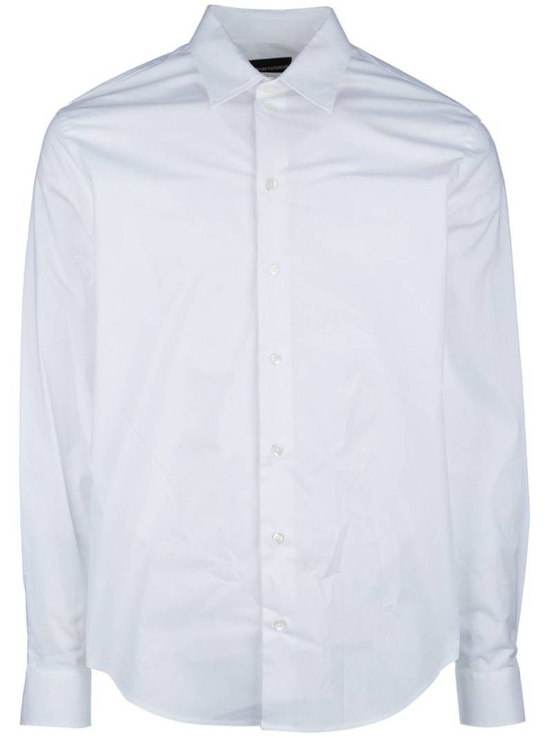 Emporio Armani logo embroidered shirt - White von Emporio Armani