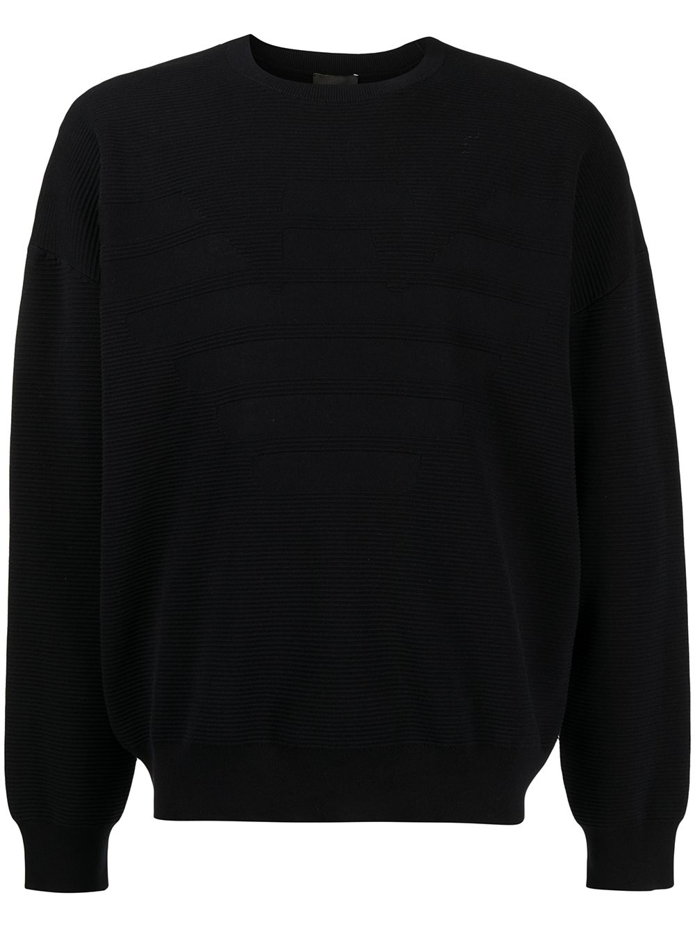 Emporio Armani Ottoman-effect Eagle jumper - Black von Emporio Armani