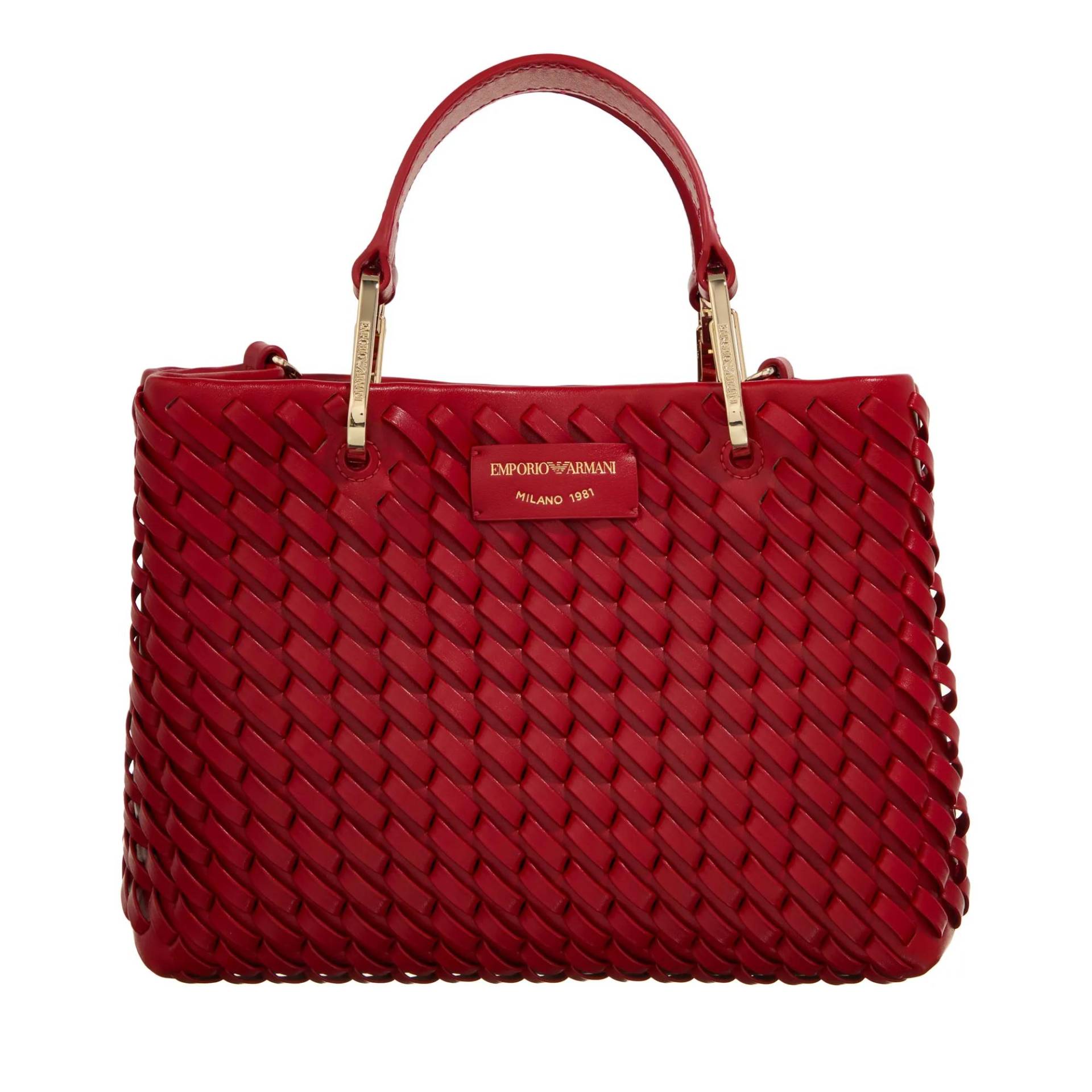 Emporio Armani Schultertasche - Shopping Bag S Weave Leather - Gr. unisize - in Rot - für Damen von Emporio Armani