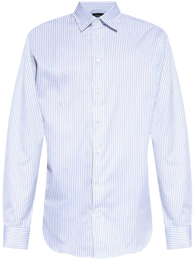 Emporio Armani Stripped-patterned shirt - Blue von Emporio Armani