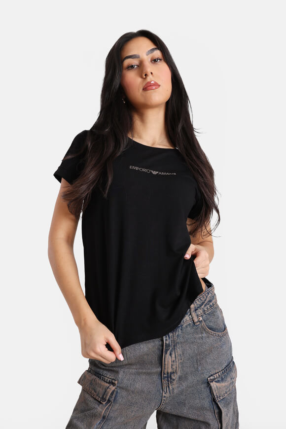 Emporio Armani T-Shirt | Black + Bronze | Damen  | XS von Emporio Armani